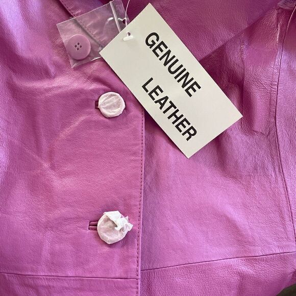 New w/Tags ROAMAN’S Vintage Leather Blazer Jacket in Berry  Plus Size 20W - Picture 4 of 4